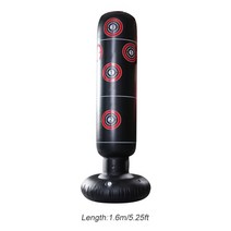 스탠딩 오뚜기 에어 샌드백 복싱 펀치 장비 가정용 160cm 권투 펀칭 백 풍선 프리, 협력사, 블랙 1.6m
