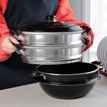 대용량 요리 다용도 3단 찜솥28 30 33cm, 다용도 3단찜기 28cm