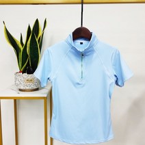 승마용품 빠른 건조 반팔 승마 티셔츠 여성 승마 셔츠 승마 쇼 셔츠 마술 의류, 하늘색, XL