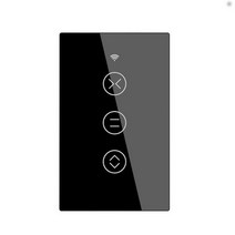 보일러 온도조절기 각방 난방 미국 EU WiFi RF433 스마트 터치 커튼 롤러 블라인드 Tuya 라이프 App 원격, Curtain Switch Black