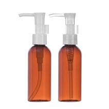 허브스프레이 오일펌프용기 50-400ml, 오일펌프용기[2개묶음], 80ml갈색/흰색캡