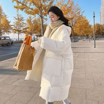 DFMEI 크림색 패딩 여중 롱 겨울 루즈핏 패딩에 도톰한 점퍼