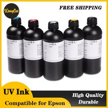 엡손 호환 R390 R2000 T50 L805 용 UV 잉크 DX4 DX5 DX6 DX7 TX800 XP600 프린트 헤드 하드 500ml 개, 03 500ml Black Hard