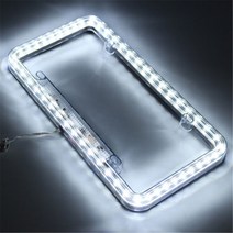 흰색 LED 조명 후미등 아크릴 번호판 프레임 커버 홀더 자동차 트럭 차량 12V 미국 캐나다, 1개