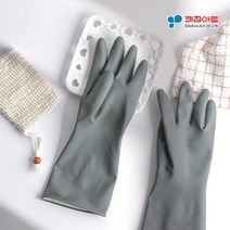 키친아트 천연 라텍스 고무장갑 10매입 식품용 설거지용, 키친아트_라텍스고무장갑_그레이_10매입