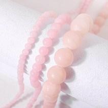 [5209-05]원석라운드 4/6/12mm 채운옥 연핑크 반줄