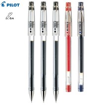 PILOT 하이테크-C 0.4mm 5개 파일롯트 HI-TEC-C 젤 잉크 볼펜, 혼합5개(블랙3레드1블루1)