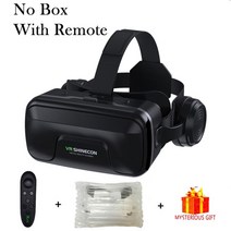 VR 카드보드 풀트래커 스마트글라스 3d vr 헤드셋 스마트 가상 현실 안경 헬멧 폰, 헤드폰 리모콘