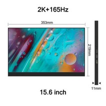 모니터 휴대용 포터블 터치스크린 15.6 in 17.3 인치 2K 165Hz HDR sRGB 듀얼 스피커 게임 디스플레이 PC 노트북 X PS4 5 스위치, 15.6 2K 165Hz 2_JP 플러그