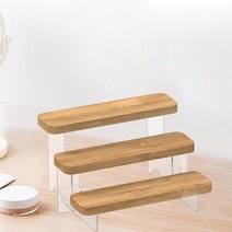진열장쇼케이스 유리 아크릴 원목 투명 투명 아크릴 디스플레이 라이저 선반 쇼케이스 비품 컵 케이크 홀더, 02 3Tiers
