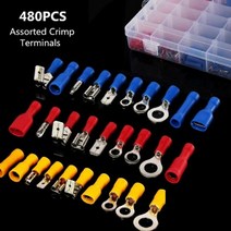 soooooo몰_터미널 단자 480PCS 세트 (보관 케이스 포함) 커넥터 고급 다용도 링터미널 셋트 압착 핸디 컨터_더수sSHOP, 무옵션_상품_입니다_