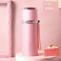 보온 보냉 주전자 360ml 스테인레스 스틸 진공 병 병 물병 열 머그잔 휴대용 물 컵 학생유행 남자 여자 선물, 분홍