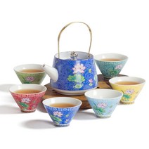jingdezhen 세라믹 차 세트 handpainted 파스텔 모란 중국 차 세트 차 세트 여행 차 세트, 12-보여진 바와 같이