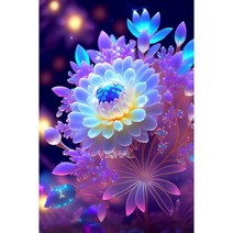 보석십자수 DIY 다이아몬드 페인팅 공작 새 백조 자수 판타지 꽃 모자이크 크로스 스티치 키트 수제 홈 인테리어, 20x30cm Round, KN2087