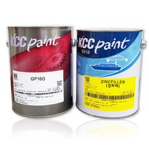KCC 600도 내열페인트 하도 프라이머 QP160 회색 2액형 5.725kg, 1개