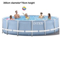 튜브 수영링 성인용 어린이용 장난감 풀빌라 서핑 호캉스 해변 비치 INTEX 366*76 cm Piscina 라운드 프레임 수영장 세트 파이프 랙 연못 필터 펌프 b331와 대형, [01] Set A