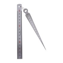2 조각 테이퍼 갭 게이지 스트레이트 눈금자 스테인레스 스틸 1-15mm 1-15cm 메트릭/, 한개옵션0