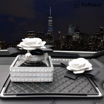 명품 까멜리아 꽃 차량용 방향제 디퓨저 세트 차방향제 노메이커, 골드