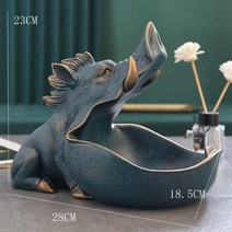 현관 펜트리 수납함 북유럽 인테리어 소품 액세서리 수납 키 보관함 거실 커피 테이블 사탕 트레이 리모콘 도어 캐비닛 키, 횡포한 돼지 레트로 블루 463