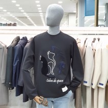 리버클래시 리버클래시 LIW41918-BK 블랙 컬러 앞판프린팅 루즈핏 긴팔 티셔츠