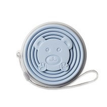 멜라민 컵 파티 플라스틱 일회용 보틀 접이식 텔레스코픽 실리콘 물병 야외 여행 어린이 스포츠 접을 수있는 휴대용 칫솔질 구강 세척제, 하늘색, 1-180ml