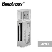 sd 카드 리더기 usb 메모리 스틱 pro duo micro t-flashm2ms 어댑터용 마이크로 플래시 메모리, 은
