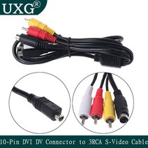 리드 AV 케이블 10 핀 DVI DV 커넥터 3 RCA S 비디오 소니 DCR 핸디캠 캠코더 디지털 카메라 VMC-15FS A/V, [01] 15M