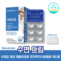 수면드림 유단백가수분해물 프랑스산 락티움 L 테아닌 카제인 숙면 수면 질 개선 도움 건강 식약처 인증 영양제 알약 케이스 증정, 12박스(12개월) 11+1