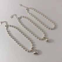 925실버 은팔지 4mm 볼체인 실버팔찌 은볼 팔찌