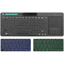 듀얼 모드 Rii RT518S 무선 및 블루투스 2LED 컬러 백라이트 멀티미디어 키보드멀티 터치 빅사이즈 트랙패드 Android TV 박스용 충전 키보드 PC 태블릿 스마트 HT, 2.4G+Bluetooth(New Version)
