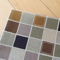 타일패치 린넨 프린트 1/4마, 브라운