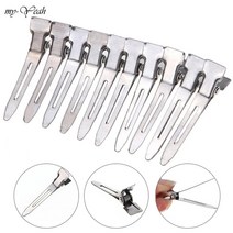 크리닉패드 남자 옆머리 누르기 다운펌 호일워크 다운핏 샴푸대 목받침 50pcs 실버 플랫베이스 오리 입 모양 금속 초박형 헤어 클립 살롱 미용 헤어 스타일링 절단 액세서리 머리