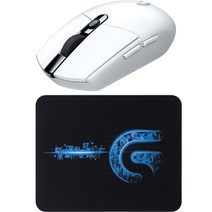로지텍 무선마우스, G304, 마우스 패드 + White