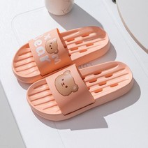 도림 곰돌이 욕실 슬리퍼, 핑크, 1개