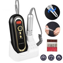 FUNU 네일 연마기 및 네일 드릴기 충전형 30000회전속도, 블랙, 1개