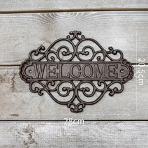 웰컴 문패 부엉이 철제 장식 전원 주택 야외 카페, 꽃무늬 환영문패