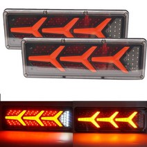 자동차후진등 호환 2pcs 12v24v led 자동차 트럭 테일 라이트 브레이크 라이트 턴 신호 램프 트레일러 밴 보트 rv 캐러밴 버스 트럭 utv에 대 한 후면 램프, 46cm 12v 2배