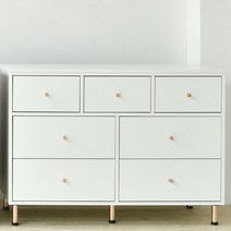 카멜레온퍼니처 비비드 1200 3단 광폭서랍장, 화이트