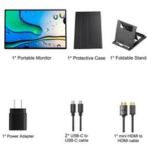 16 인치 25K 144Hz 휴대용 터치 보조 모니터, With case stand+미국 플러그