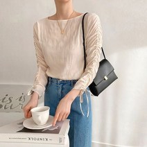 러블리감성 / 벚꽃 스트링 블라우스 셔츠