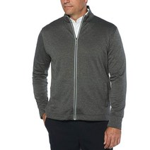 Callaway 남성용 골프 전체 지퍼 긴소매 와플 니트 플리스 재킷 그레이 L