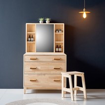 아르떼온 편백나무 온 3단 서랍장 + 수납거울 / 옹이 없는 편백나무 / 프리미엄 편백나무