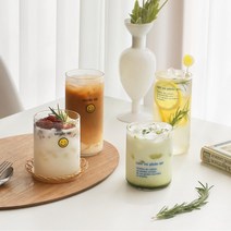 디자인 카페 글라스 4종 택1 레터링 글라스 유리컵, 스마일글라스 소