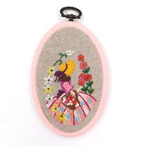 엔조이스티치/ 프랑스자수패키지-크레놀린2/ 수틀액자만들기/ 자수수업 공방 패키지JS1016/ 초보자용자수패키지, 아이보리