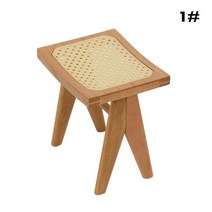 1:6 인형집 미니어처 나무 드레싱 스툴 커피 테이블 사이드 테이블 낮은 가구 모델 인형 거실 장식, A, 01 A