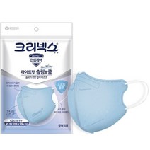 크리넥스 라이트핏 슬림앤쿨 마스크 중형, 5개입, 6개, 블루