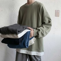 대학생 남자 코디 베이직 라운드 긴팔티 간절기 패션 티셔츠 맨투맨 룩 여행옷 단체