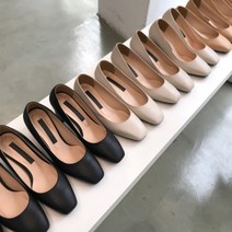 [성수동수제화] 소가죽 풀쿠션 스퀘어 미들힐