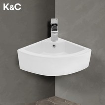 [고치고] 케이앤씨 KL-016 1홀 소형 미니 코너 반다리 세면대, 1개