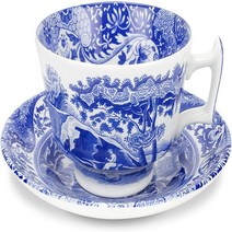 Spode Blue Italian Jumbo Cup and Saucer, 1